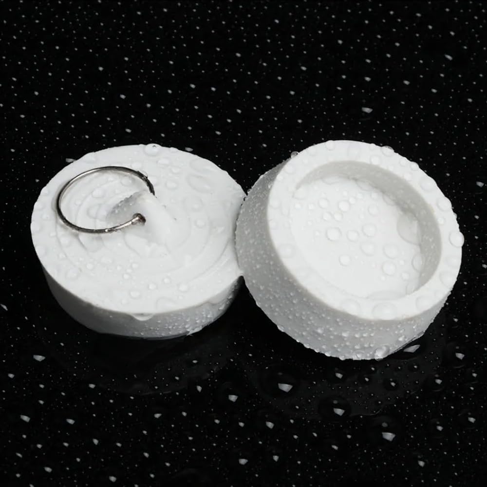 Hatoolha White 2Pcs Faucet Sink Plug Cover, Bathtub Drain Sink Plug Stopper For Bathroom Kitchen Sink Plugs For Drain Holes (38-41Mm, )