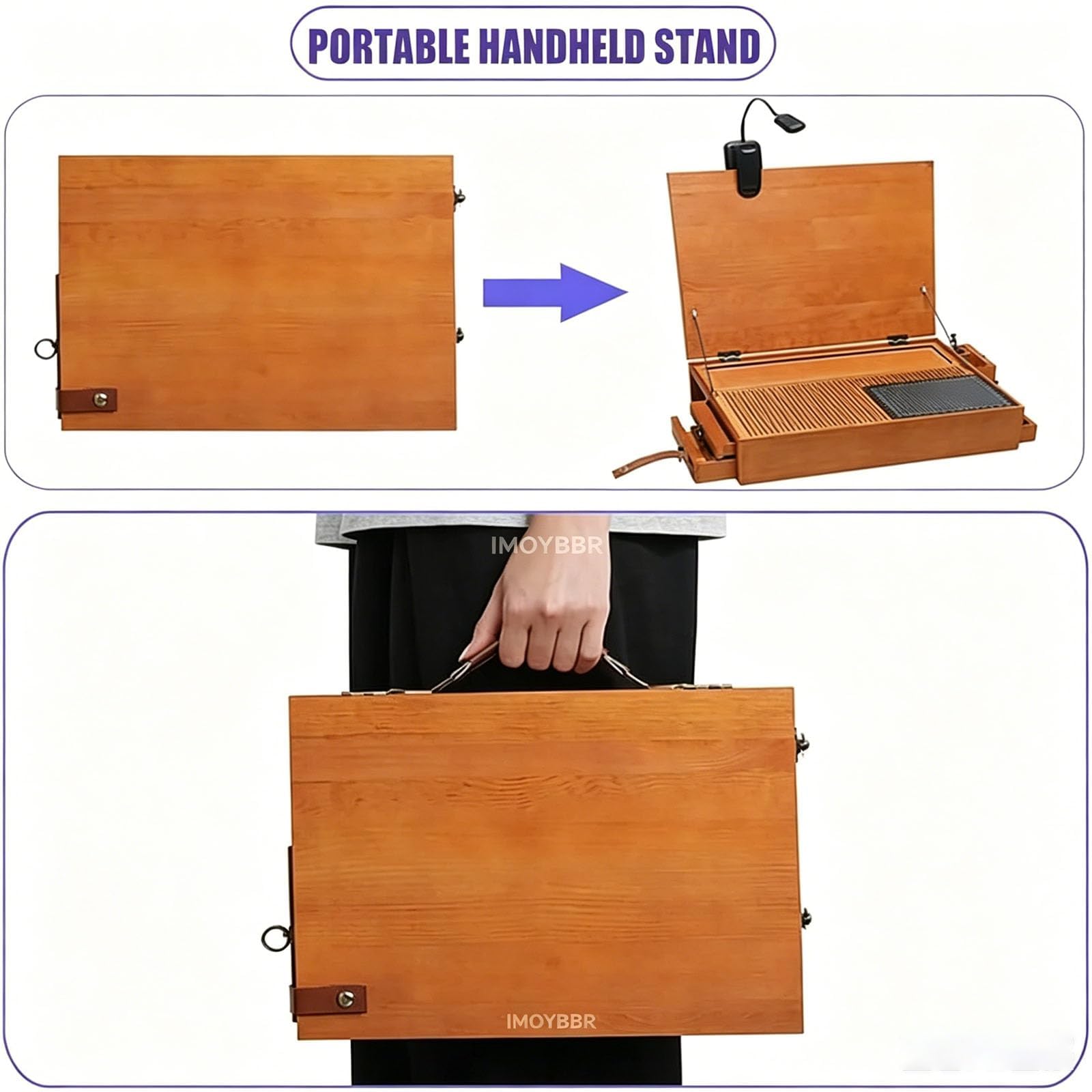 Banco da Lavoro per Modellismo, Postazione di Lavoro in Legno per La Costruzione di Modelli con Luce LED E Cassetto Portaoggetti, Tavolo da Lavoro in Legno per Progetti Fai-da-Te di Modellismo