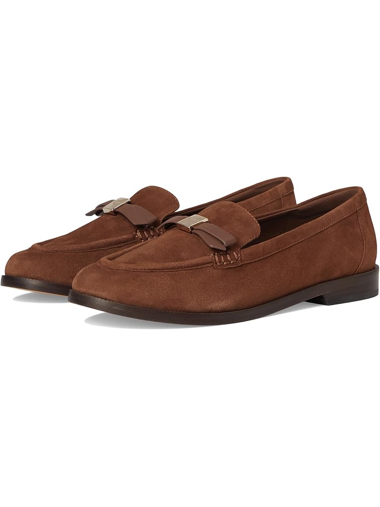Brown Kate Spade New York Deco Bow Suede Loafers