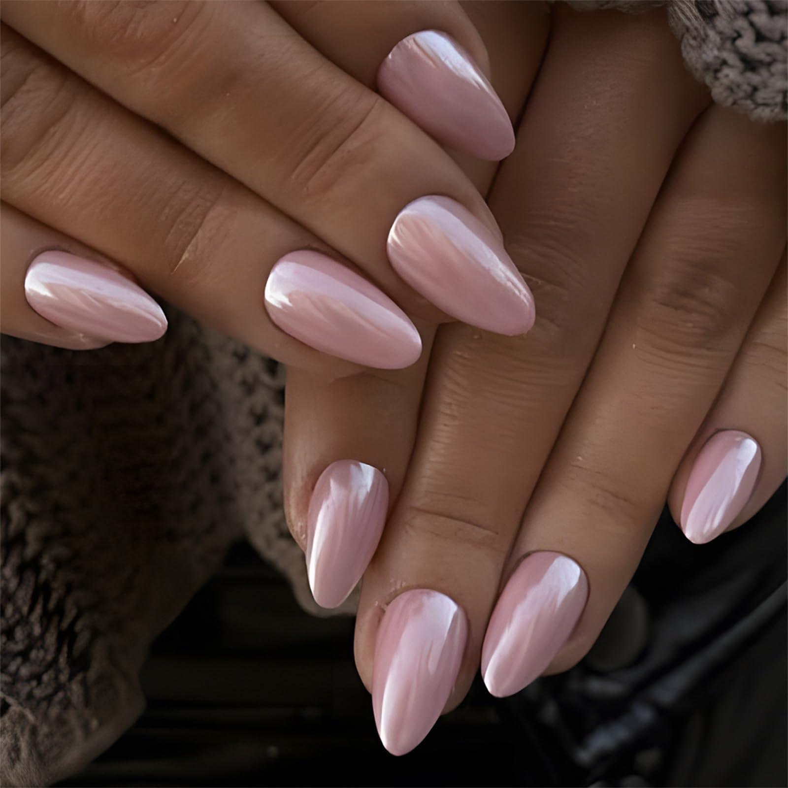 Press On Nails - Instant Almond French Tips -24