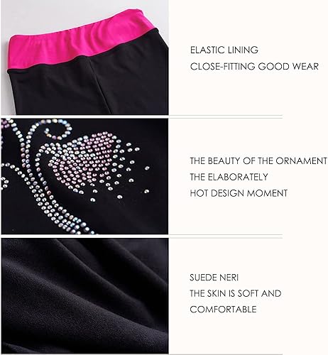 Miniatura 3 de Pantalones de patinaje sobre hielo para niñas, leggings de práctica de forro polar para adolescentes, pantalones de patinaje