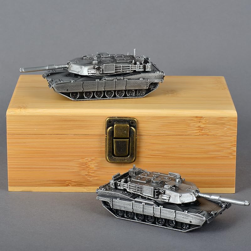 American M1A2 Abrams Main Battle Tank All-Metal Casting Model Military Model Toy (Silver)