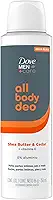 Dove Men+Care All Body, Desodorante Corporal Aerossol, Para o Corpo Todo, Manteiga de Karité e Cedro 150ml