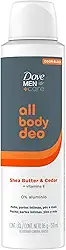 Dove Men+Care All Body, Desodorante Corporal Aerossol, Para o Corpo Todo, Manteiga de Karité e Cedro 150ml