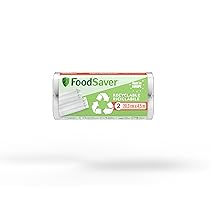 FoodSaver FSR2002X-01, Rotolo Termosigillabile 100% Riciclabile per Macchina Sottovuoto Alimenti, Lavabile, Durevole, Resistente alle Forature, Strappi, senza BPA, 20cm x 4.5m, 2 Pezzi