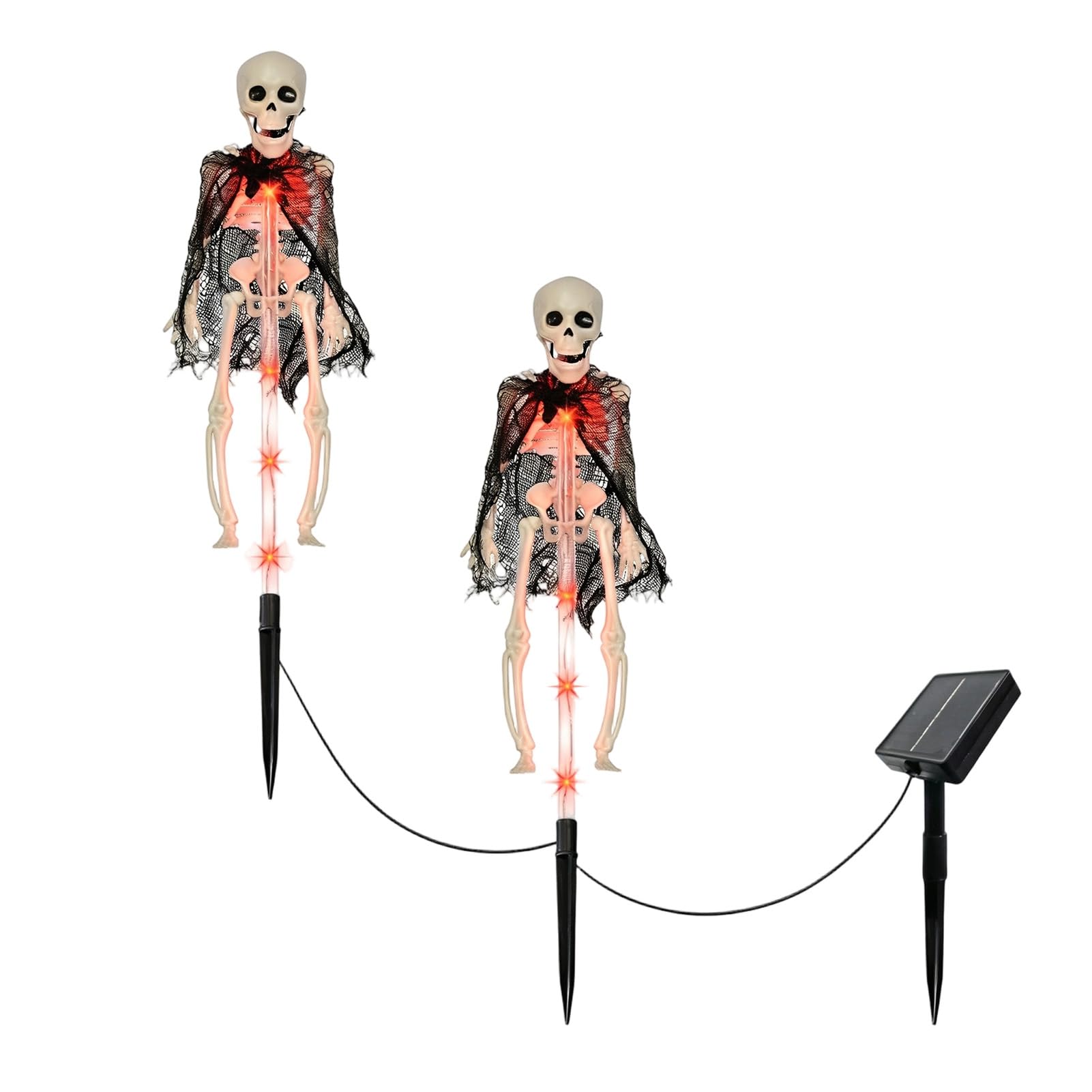 RetroNest Solar Bat Garden Lights, Realistic Skeleton Stake for Halloween
