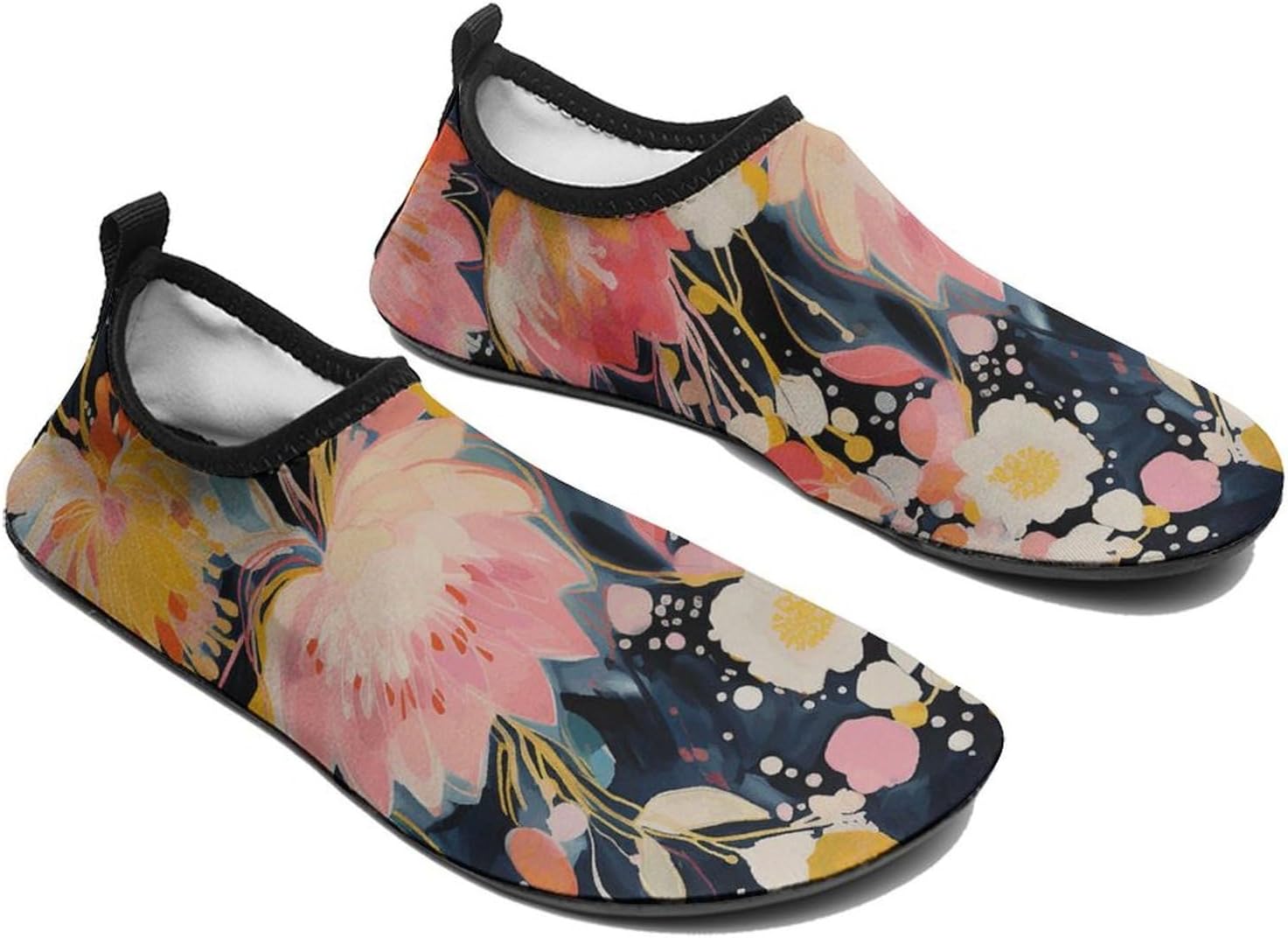 Water Shoes for Women Men Swim Beach Shoes Quick Dry Barefoot Aqua Shoes Color Spotted Flowers Sport Shoes Hiking Shoes 5/6women