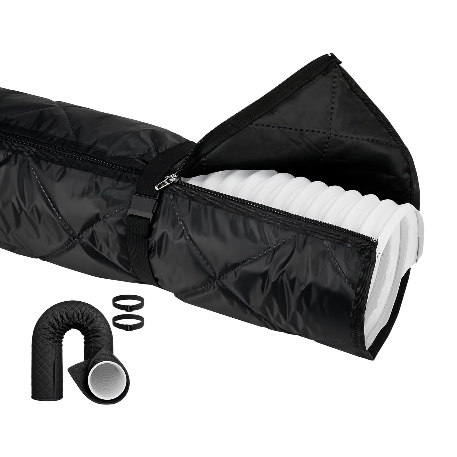 HZBB Enhanced Fastening Cooling Hose Cover with 4 Strong Clasps for Tight and Fit Zippered Conditioning Hose Cover