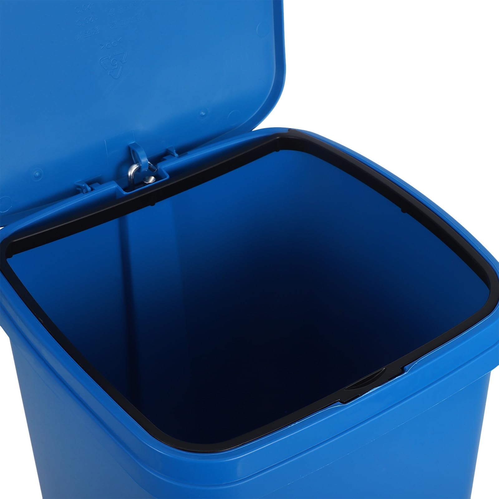 Cubo de Basura Pedal y Tapa Abatible, 10 Litros, Plástico Azul, Contenedor Doméstico para Cocina, Oficina y Dormitorio, Papelera Antiolor para Residuos Cotidianos