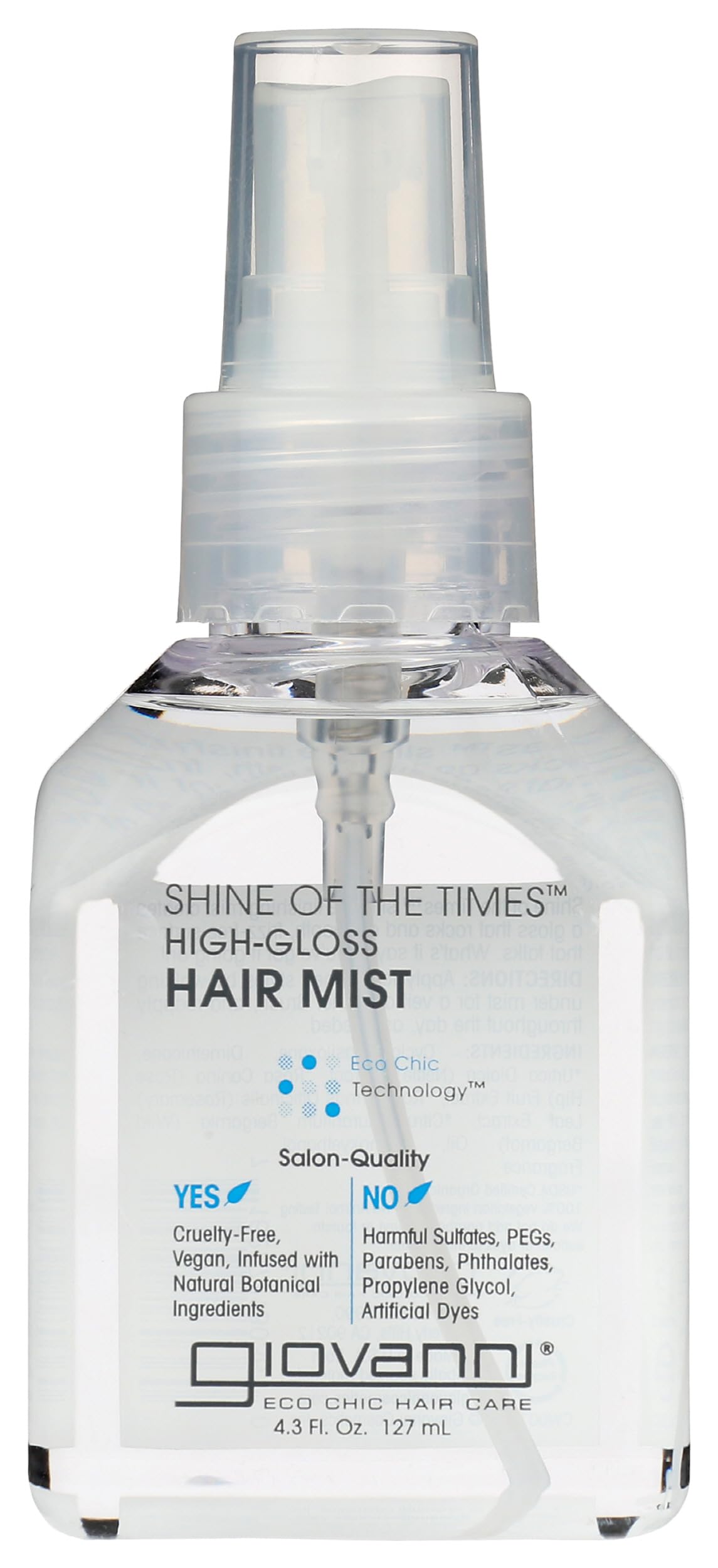 GIOVANNI Shine of the Times Finishing High-Gloss Hair Mist - Anti Frizz Hair Products, Color Safe, Salon Quality, Cruelty-Free, No Parabens, Infused with Natural Botanical Ingredients - 4.3 oz