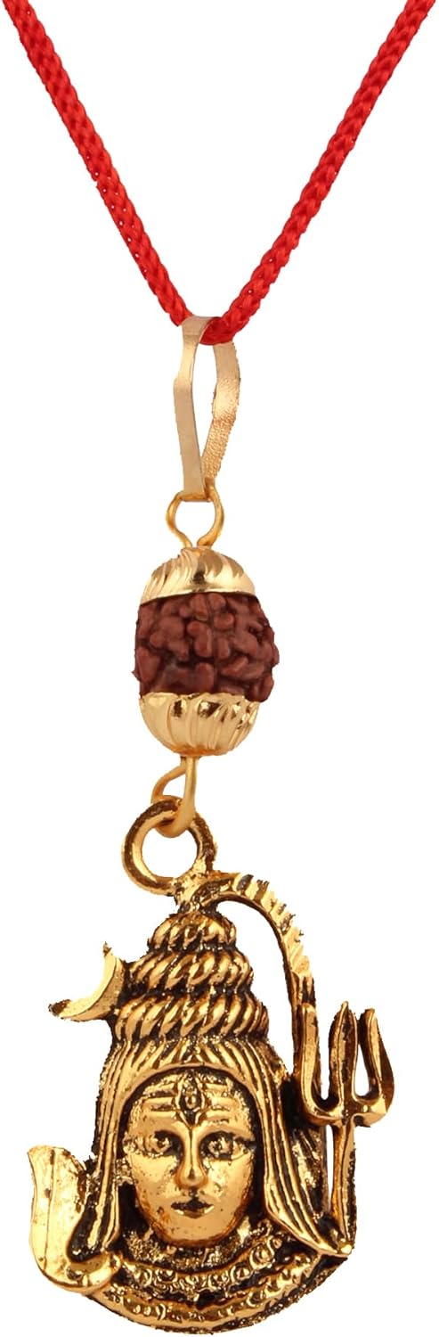 Rudra Empire Spiritual Shiva Bholenath with Rudraksha Pendant Bhagwan Shiv Ji Locket for Men and Women