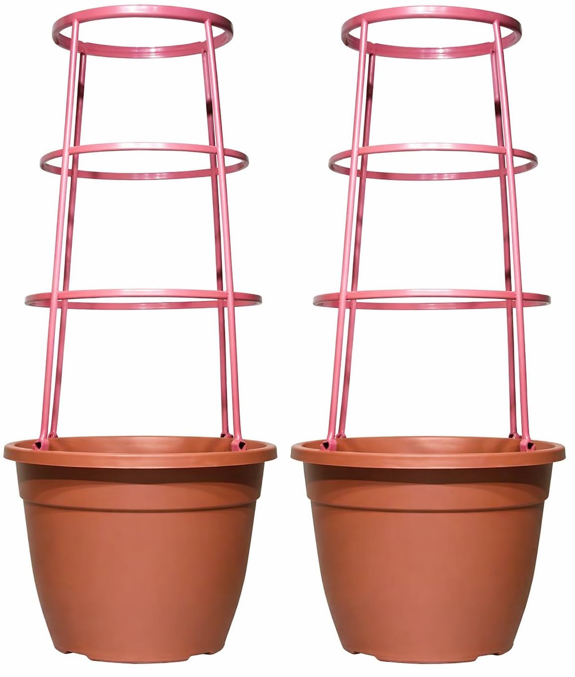 Muddy Hands Terracotta Pack Of 2-9.5 Litre Plastic Trellis Planters Climbing Plants Frame Support Sweet Pea Runner Bean Tomato Vegetbale Flower Outdoor Garden Growing Plant Pots