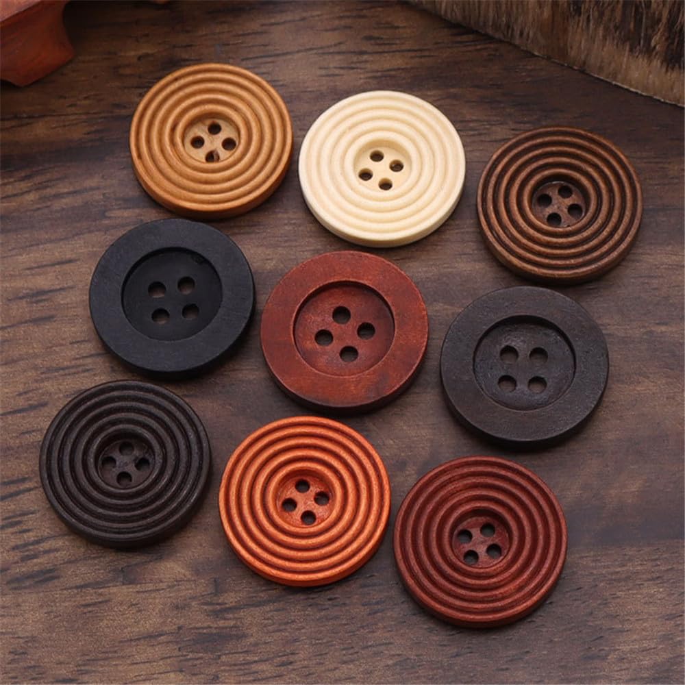 10Pcs DIY Wooden Buttons - Perfect Sewing Accessories for Child Clothing and Handmade Crafts
