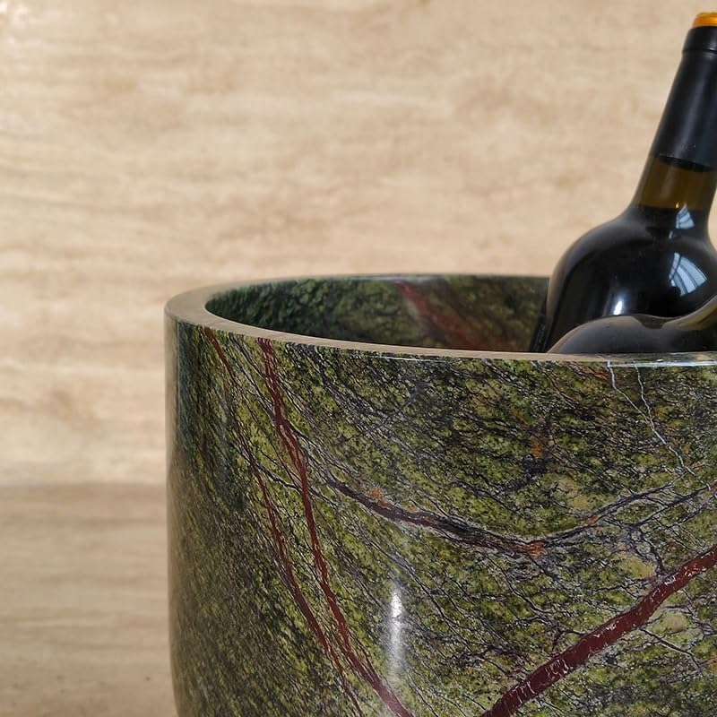 Ice Bucket Natural Marble Ice Bucket, Hotel Villa Model Room Entrance Ice Bucket Ornaments, Hotel Champagne Bucket Ice Bucket Ornaments Ice Buckets For Parties(B)