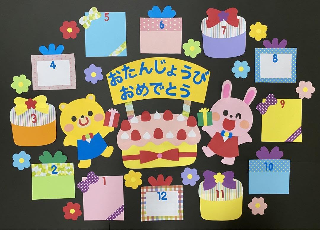 Amazon.co.jp: 誕生日壁面飾り 誕生表 誕生日壁面 新学期 入園式 4月