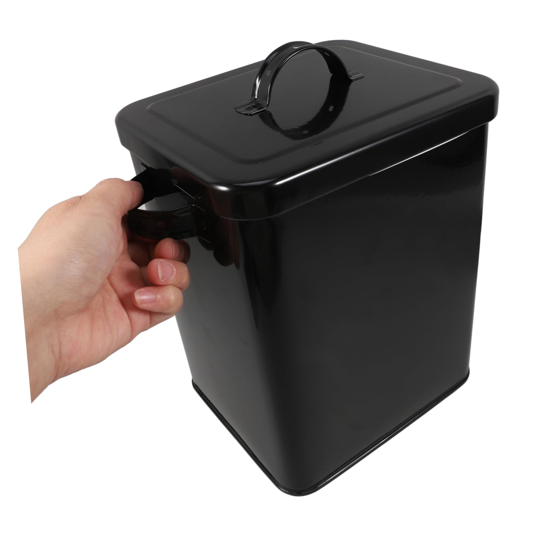 PRETYZOOM Contenedor de Almacenamiento Metálico Hermético con Cuchara para Harina de Arroz Recipiente Multifunción con Tapa para Cocina y Hogar para Almacenar Alimentos la Granja o Casa