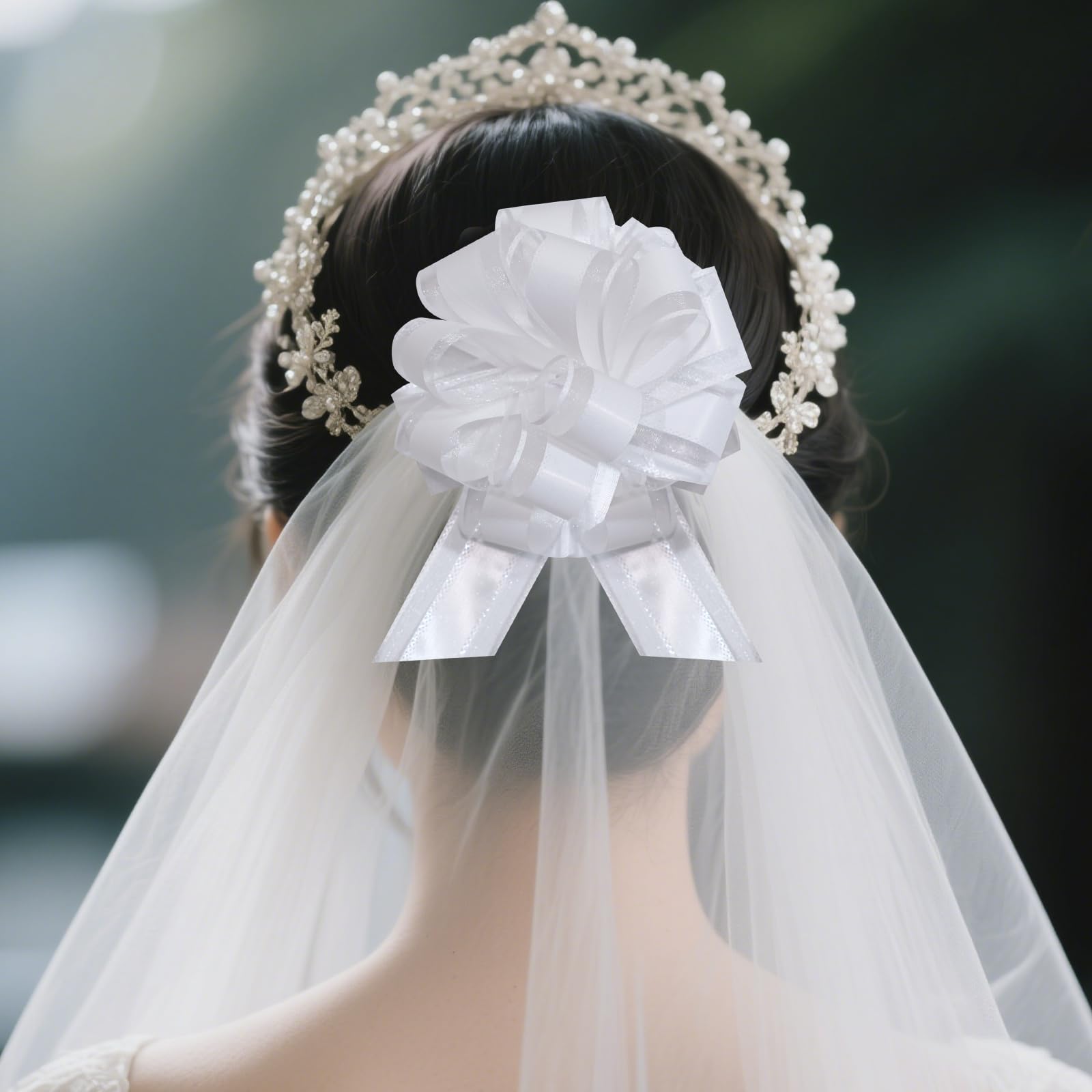 12 fiocchi bianchi in organza da 15,2 cm, perfetti per confezioni regalo, decorazioni per matrimoni, fiocchi per auto, feste di compleanno, Natale e San Valentino