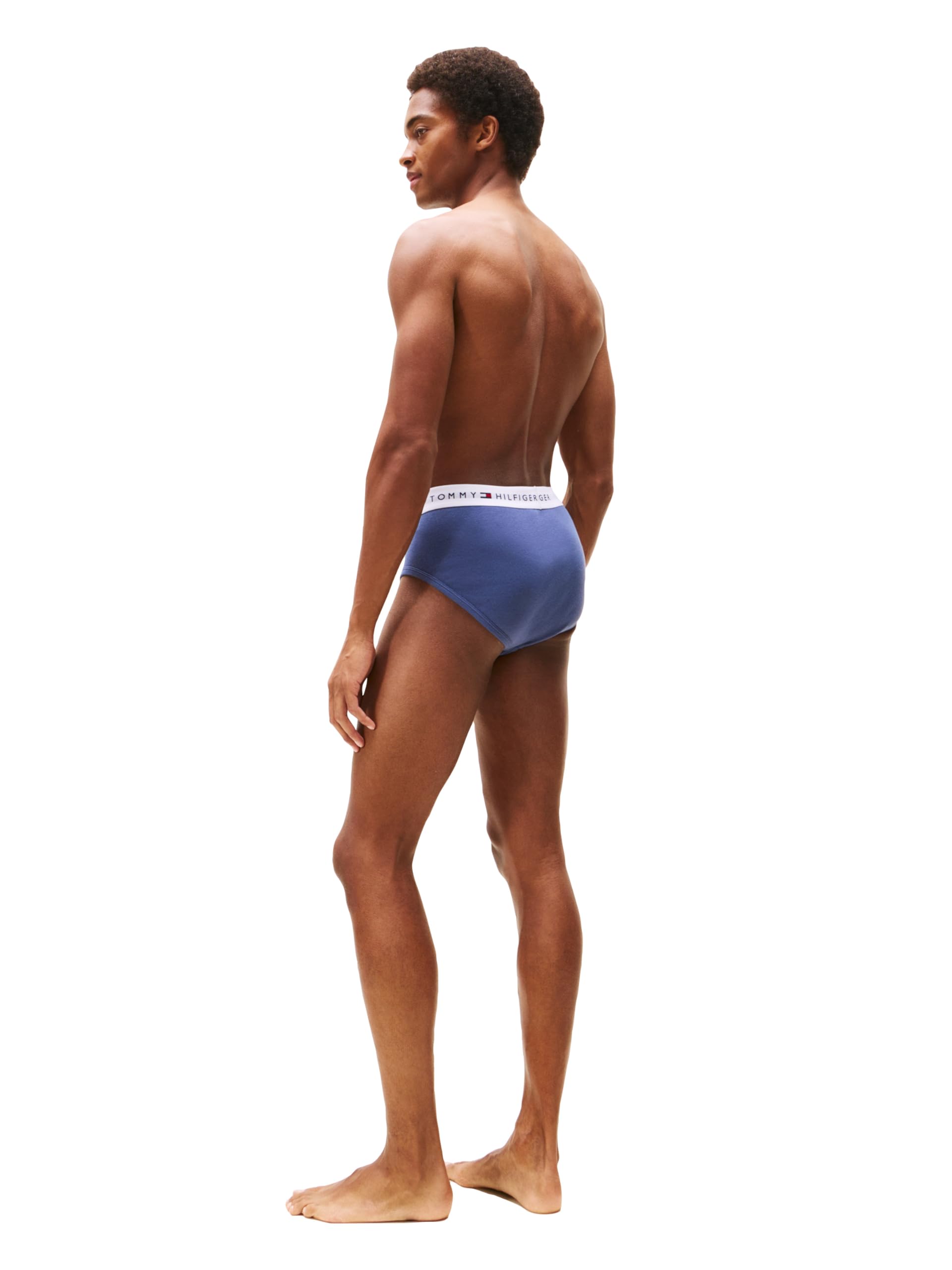 Tommy Hilfiger Men's Cotton Classic 4-Pack Brief: X-Large 1 Breezy Blue, 1 Bank Blue, 2 Desert Sky