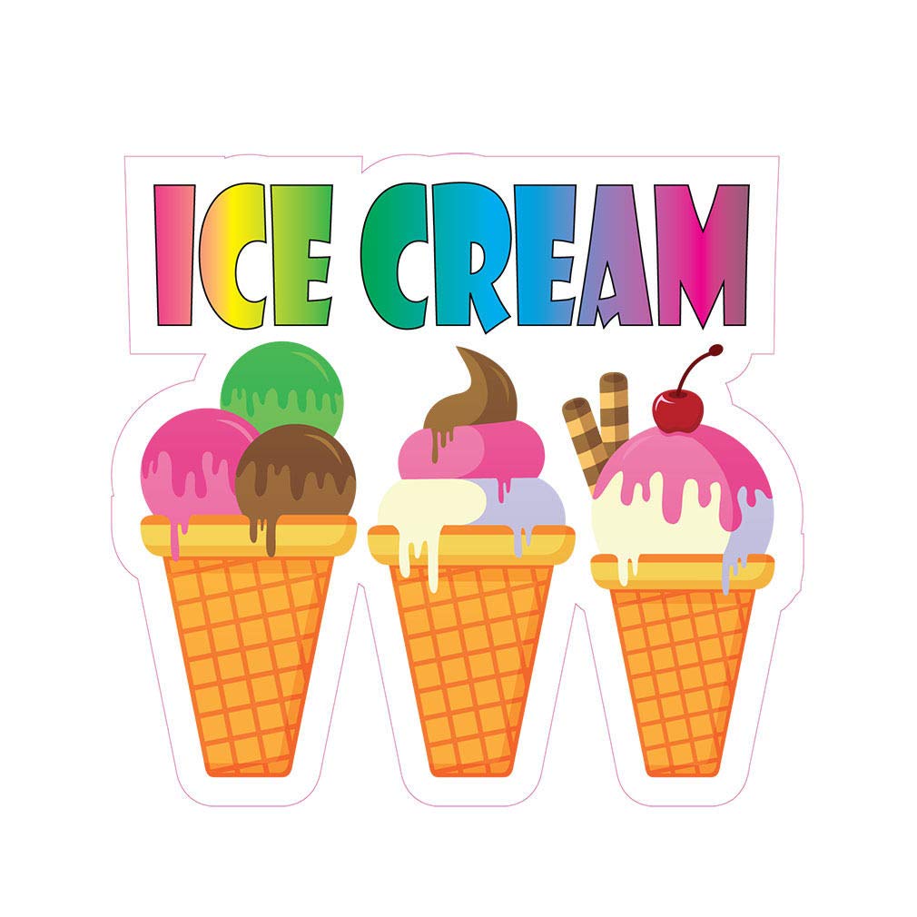 Ice Cream Concession Restaurant Food Truck Die-Cut Vinyl Sticker 8"