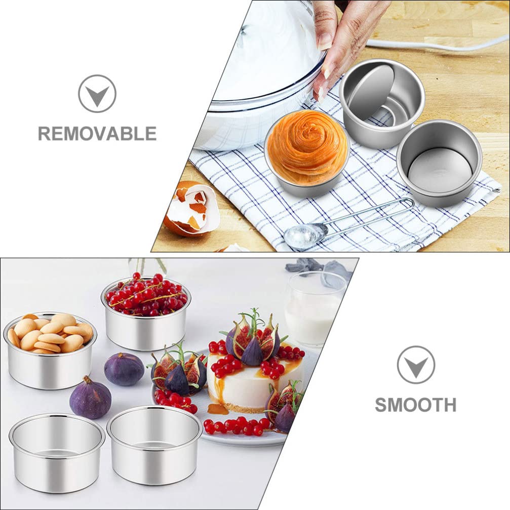 Kichvoe Set 5 Pezzi Teglie Rotonde per Dolci da Forno in Lega di Alluminio, Antiaderenti, Fondo Rimovibile, per Baking Cheesecakes e Pudding