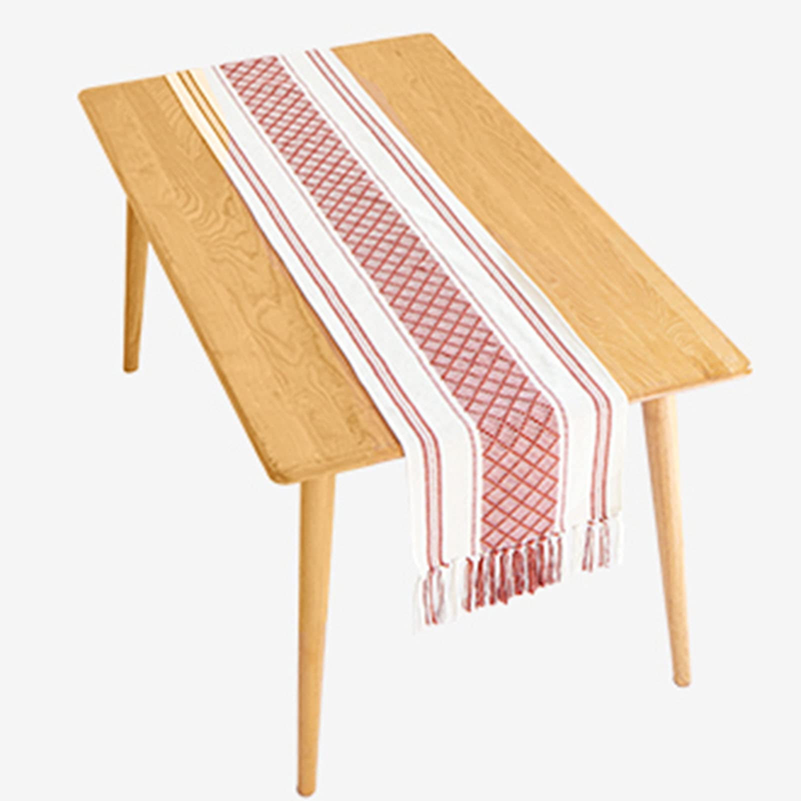Moderno Corridore da Tavolo in Tessuto in Cotone E Lino, Sacrificio Antiscivolo Antiscivolo con Nappa, Tovaglietta Lavabile per Tavolo da Pranzo(Size:30×260cm)
