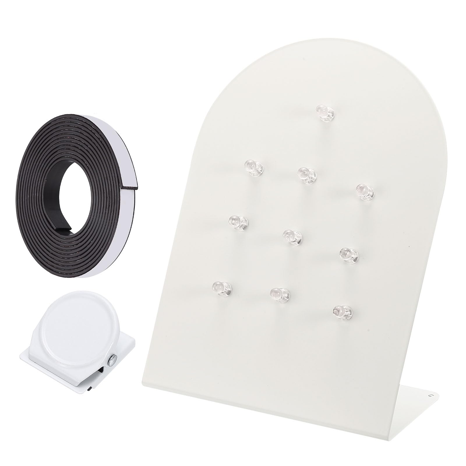 PATIKIL Magnetic Bulletin Board, Memo Magnet Display Stand Board with Magnetic Accessory Set for Home Office Kitchen Restaurant Cafe Supplies, White