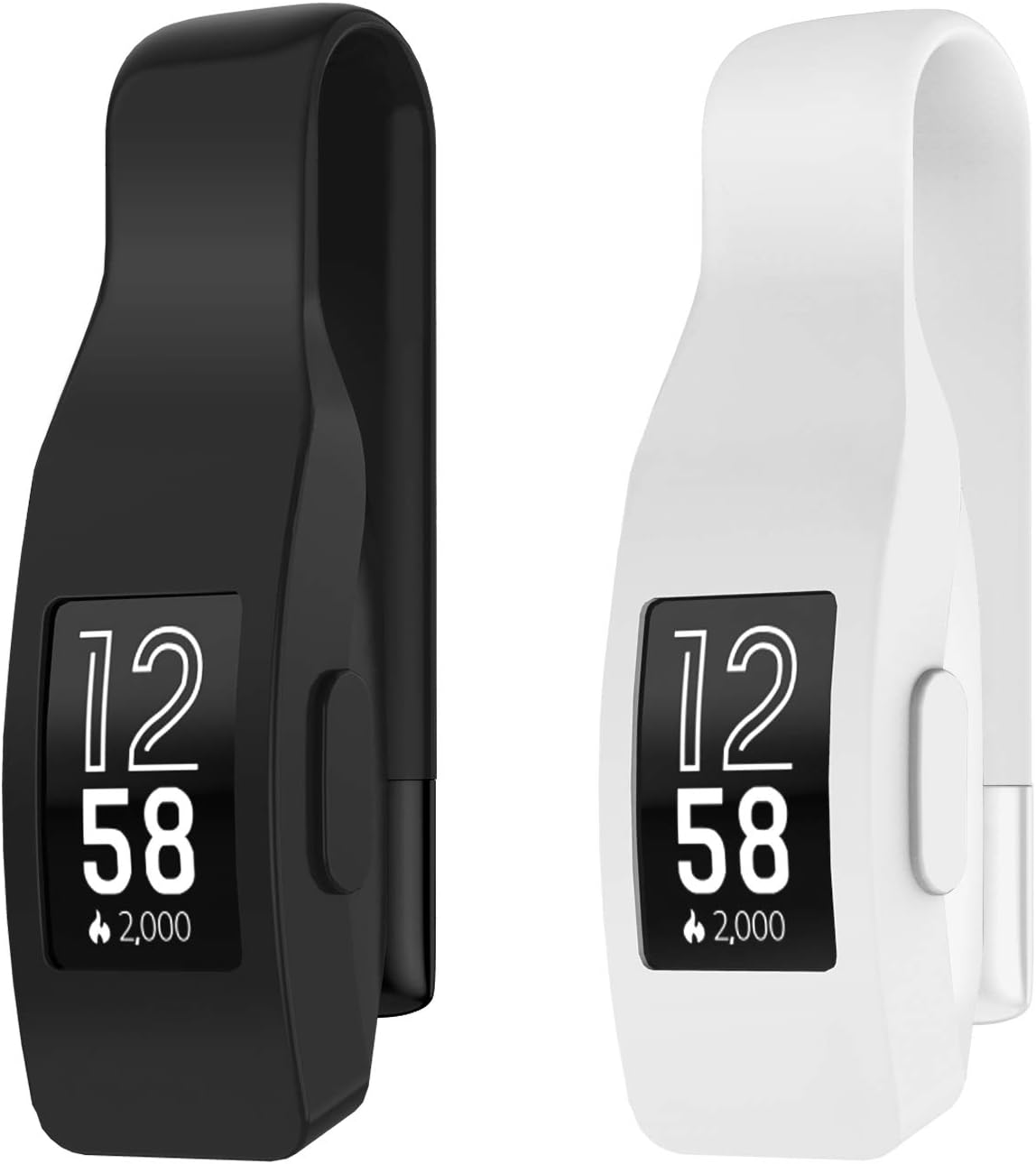 Amazon.co.jp EEweca シリコンクリップホルダー for フィットビット インスパイア1 (ホワイト+ブラック) 家電＆カメラ