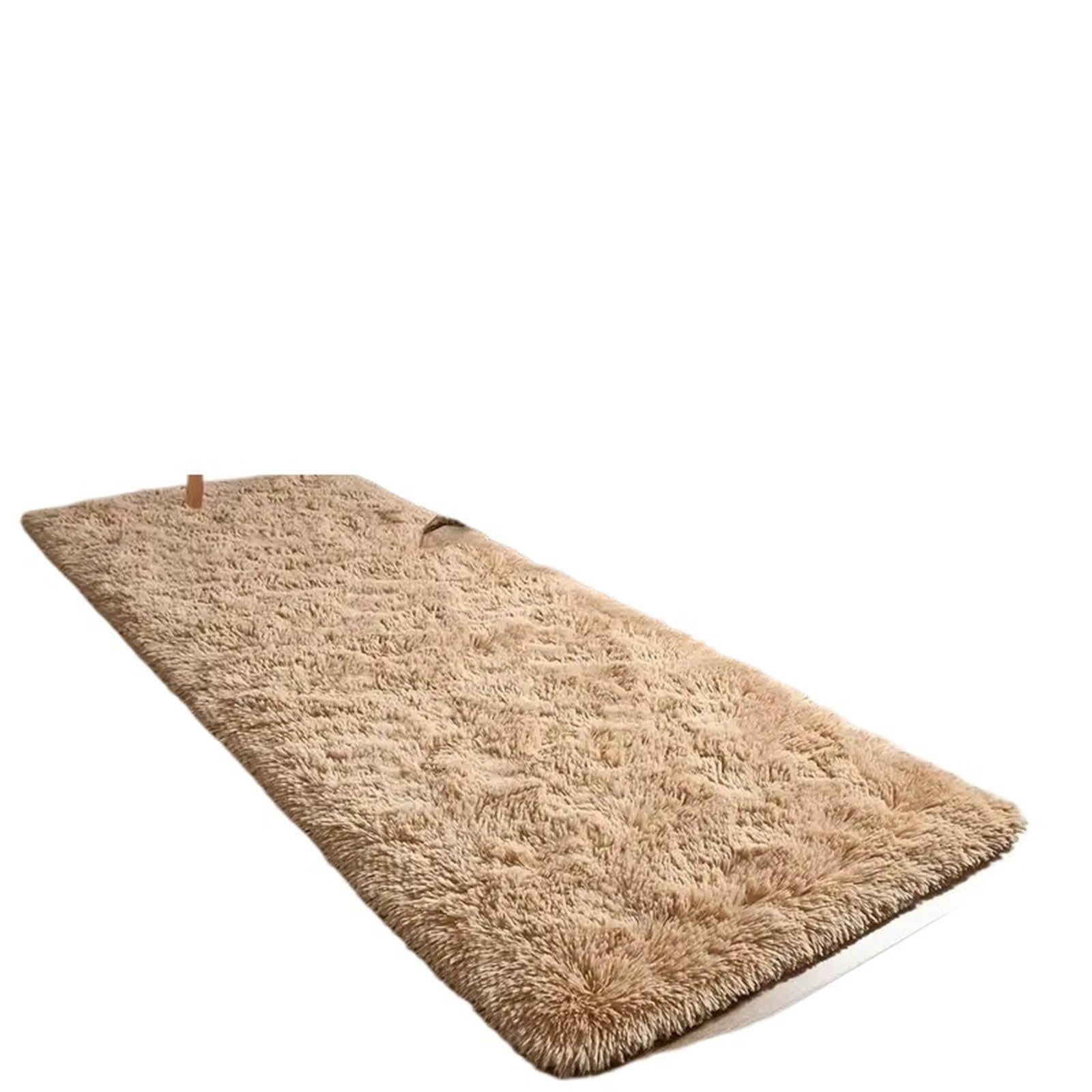 Hearth Rugs for Fireplaces Soft And Fluffy Long Pile Carpet, Easy-Care And Machine Washable Living Room Sofa Rug, Bedside For Bedroom Home Decor(Brown,100x200cm 40x79inch)