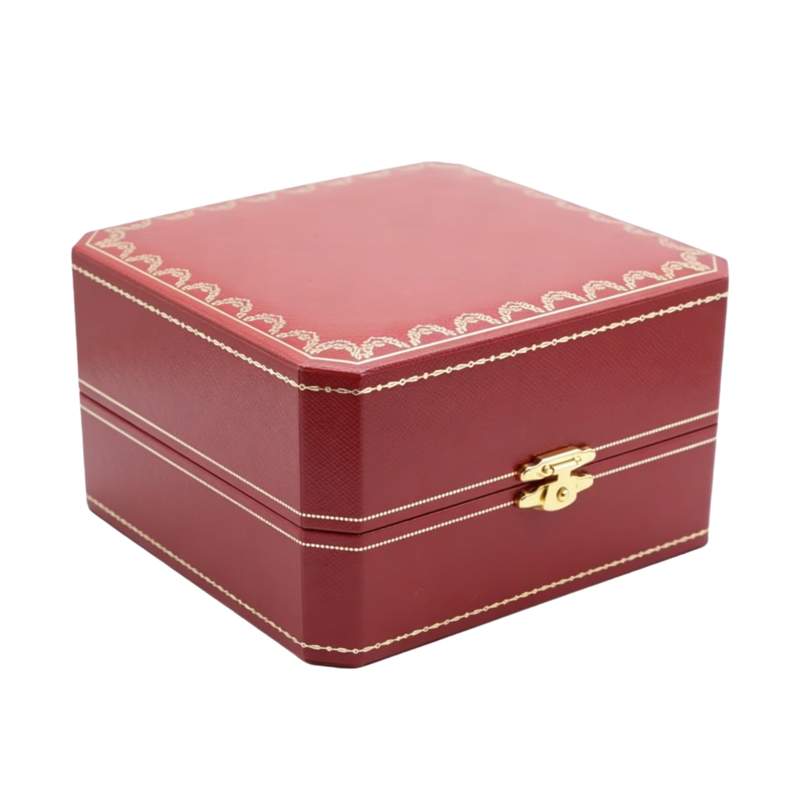 Set Scatola Presentazione Orologi Borsa Trasporto Rossa Cartone Esterno Bianco Bauletto Quadrato per Cartier