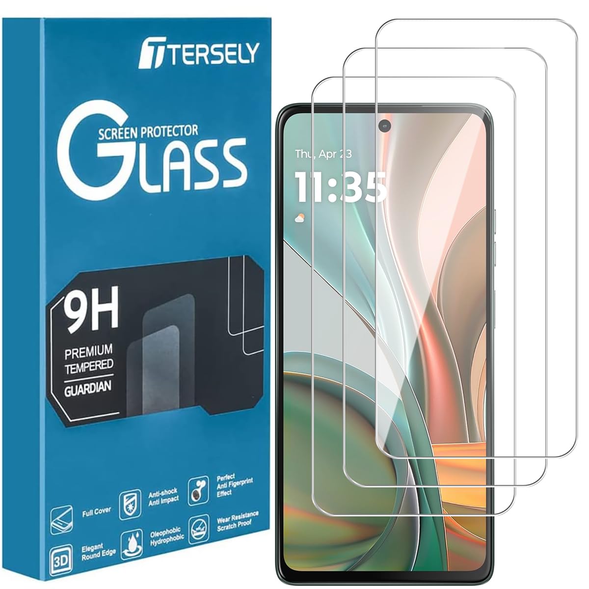 T Tersely【3 Pack】 Tempered Glass Screen Protector for Motorola G75 (2024), Case Friendly, Ultra-Clear, Shatterproof, Anti-Scratch Film for Moto G75