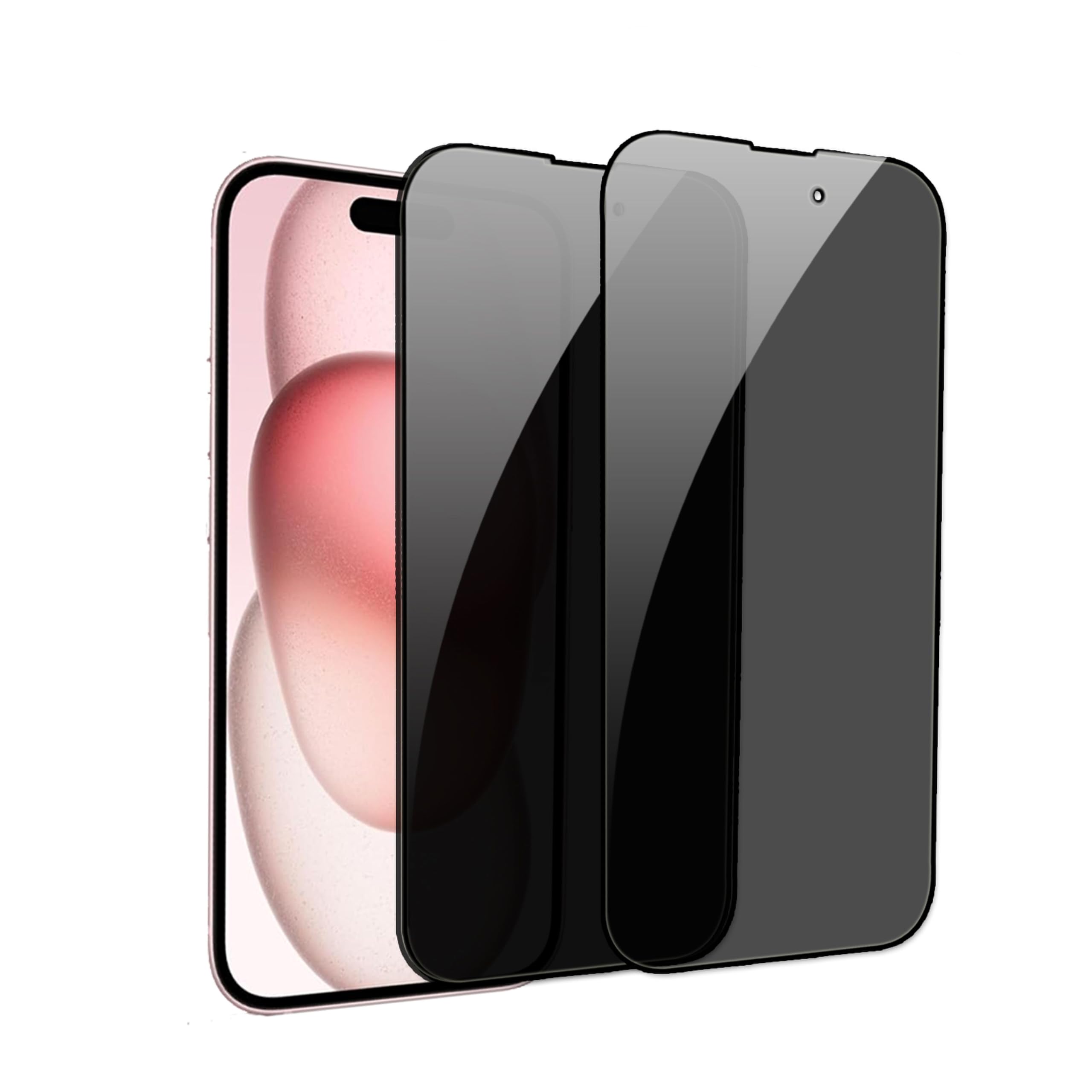 【2 Piezas】 Protector Pantalla Privacidad para iPhone 15 Pro Max,Anti Spy Cristal Vidrio Templado Anti Espía Screen Protector Privacy Vidrio Templado