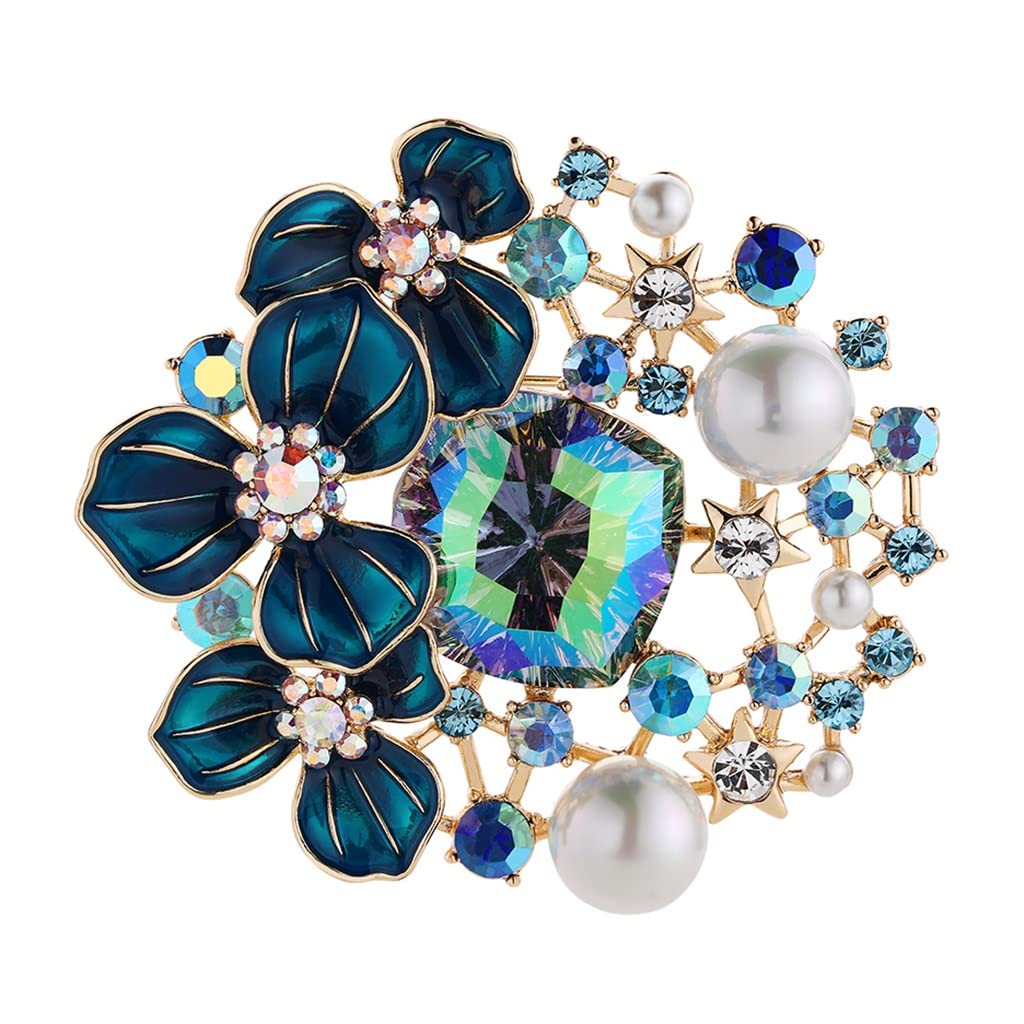 Broche fleur ethnique pour fermer un pull sans boutonnière