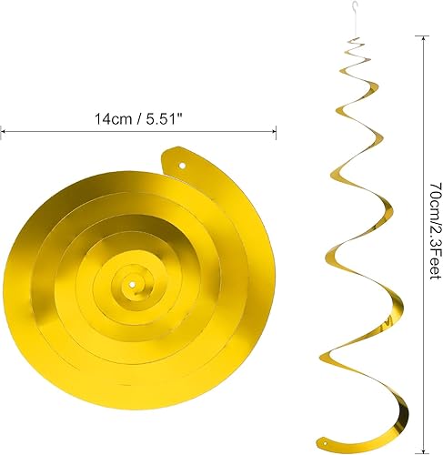 Miniatura 9 de MECCANIXITY 30 remolinos colgantes de color rosa claro para fiesta, decoración colgante de una sola tira de papel de aluminio de 27.6 pulgadas,