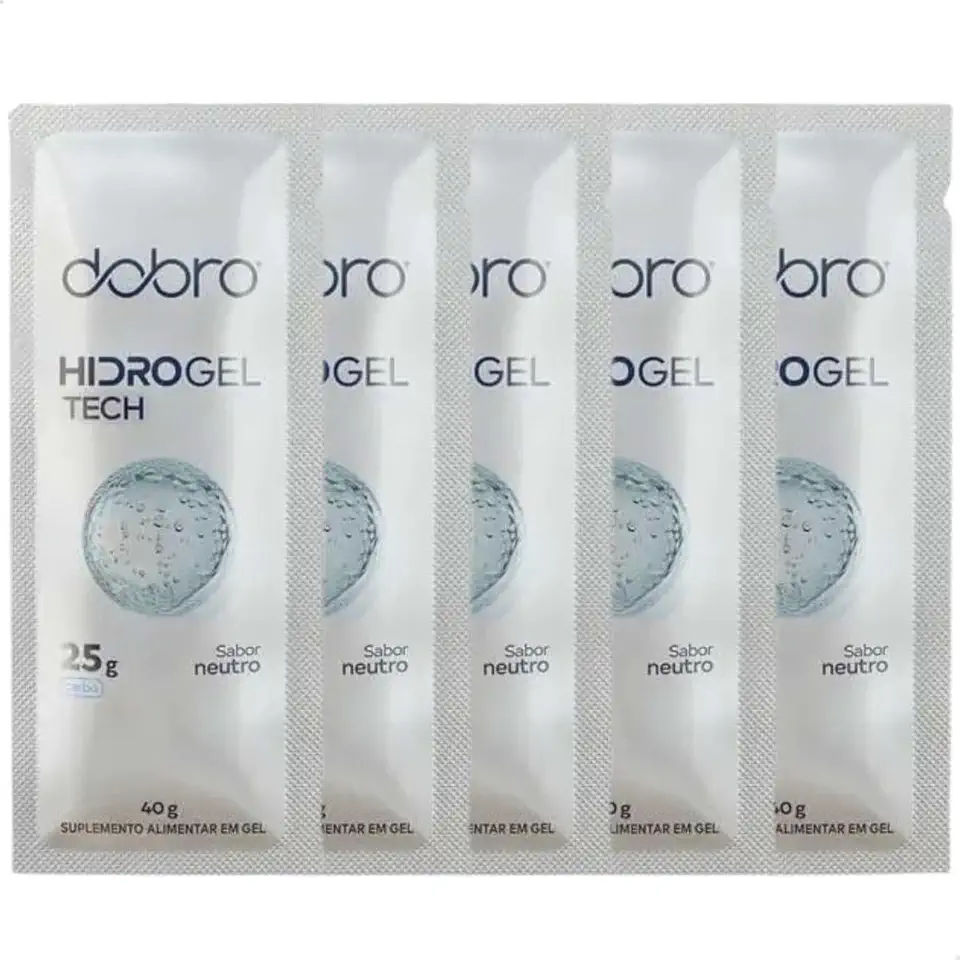 Combo 5x Hidrogel Tech Sem Cafeína 40g – Suplemento em Gel Sabor Neutro com Tecnologia Hidrogel – Energia e Eletrólitos para Corrida e Ciclismo (Vegano)