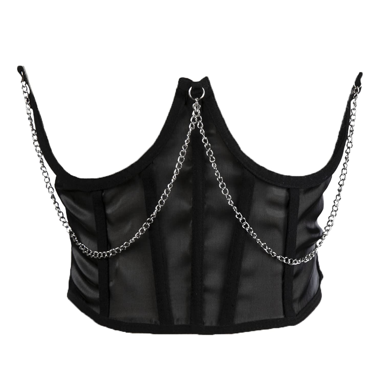 Zac's Alter Ego Women Push Up Satin Underbust Corset with Chains
