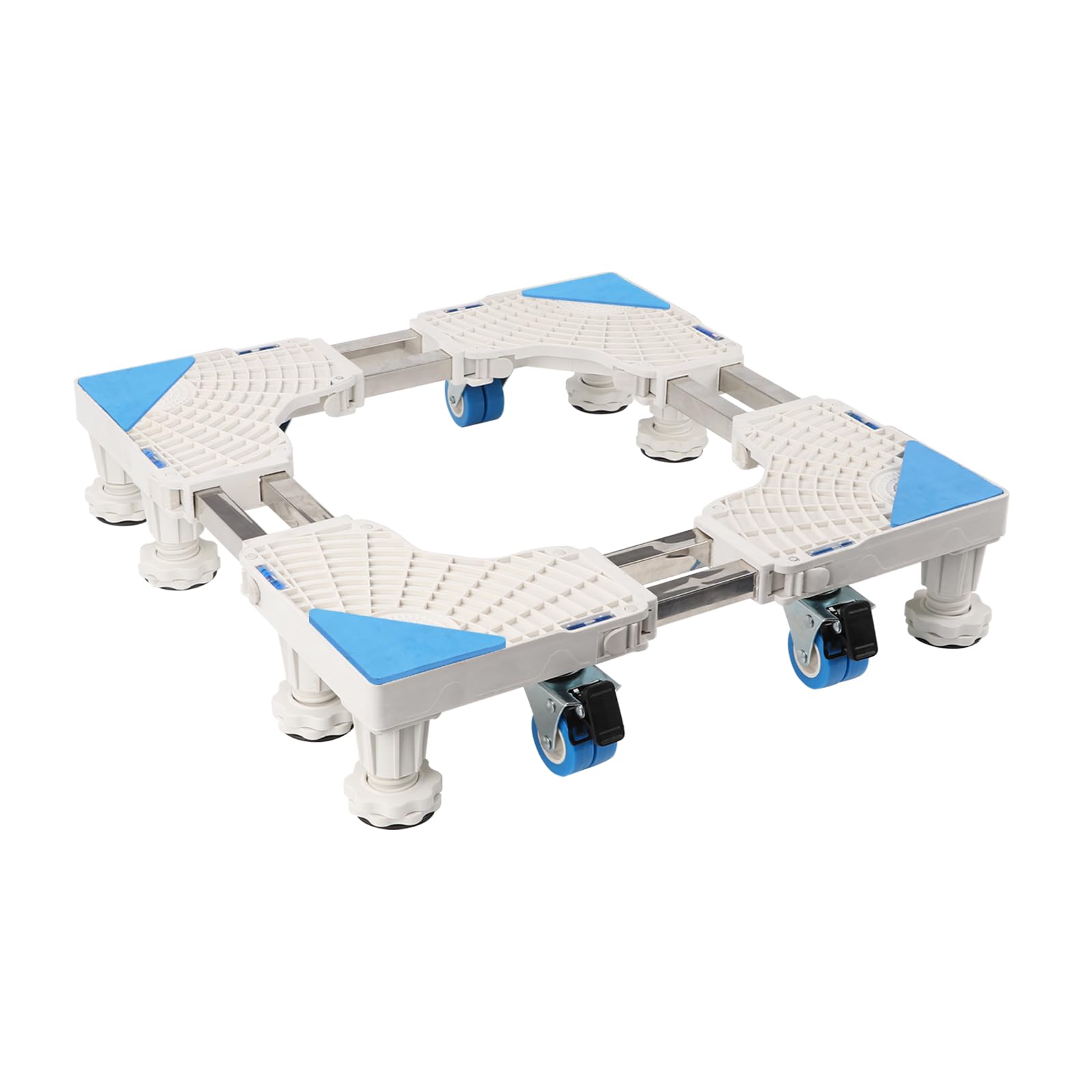 Base de lavadora resistente con capacidad de 300 kg, incluye 4 ruedas y 8 pies, ideal para lavadoras, refrigeradores y armarios, diseño ajustable y resistente