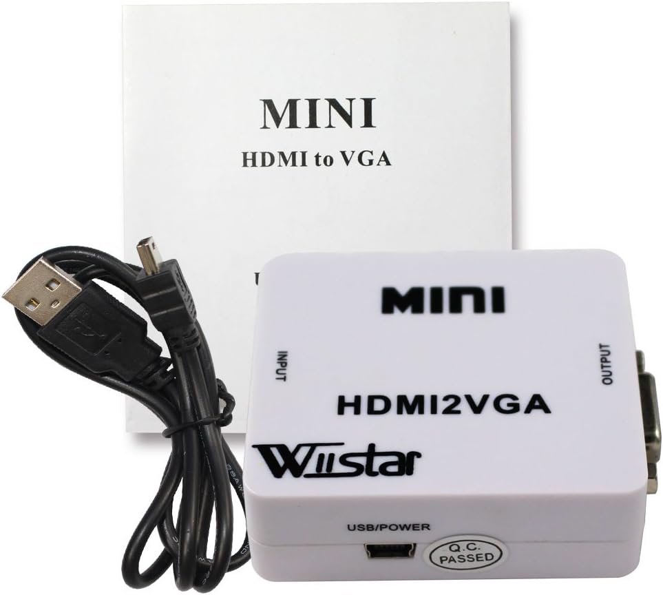 50% оƒƒ Dіѕсоunt Mini HDMI to VGA Converter 1080P Audio Video Signal Output HDMI2VGA Converter for PS3 XBOX360 Blu-ray DVD Set-top Boxes PC Laptop to HDTV Projector White