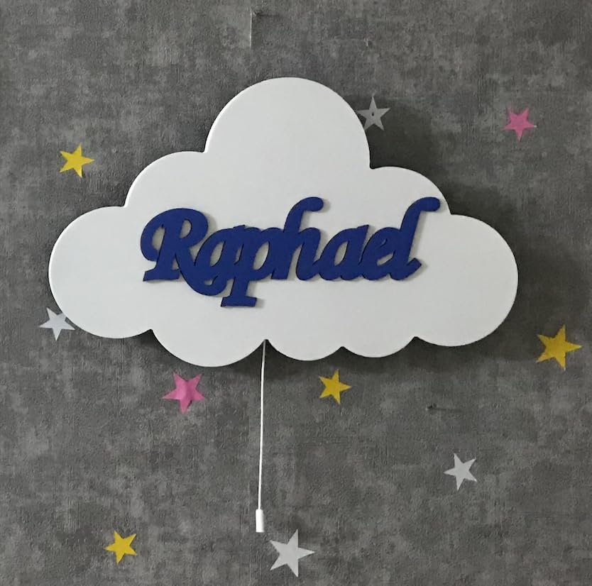 Miniatura 7 de Personalizable Kids Name Sign Lamp, Baby Room Wall Night Light Cloud Shape, Custom Gift Baby Name Montessori Bedroom Lamp Decor