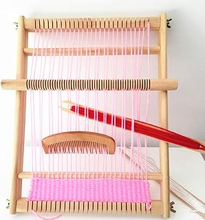 SOONHUA Weaving Loom Kit, Wooden Weaving Machine DIY Knitter Weaving Frame Machine for Beginners and Children