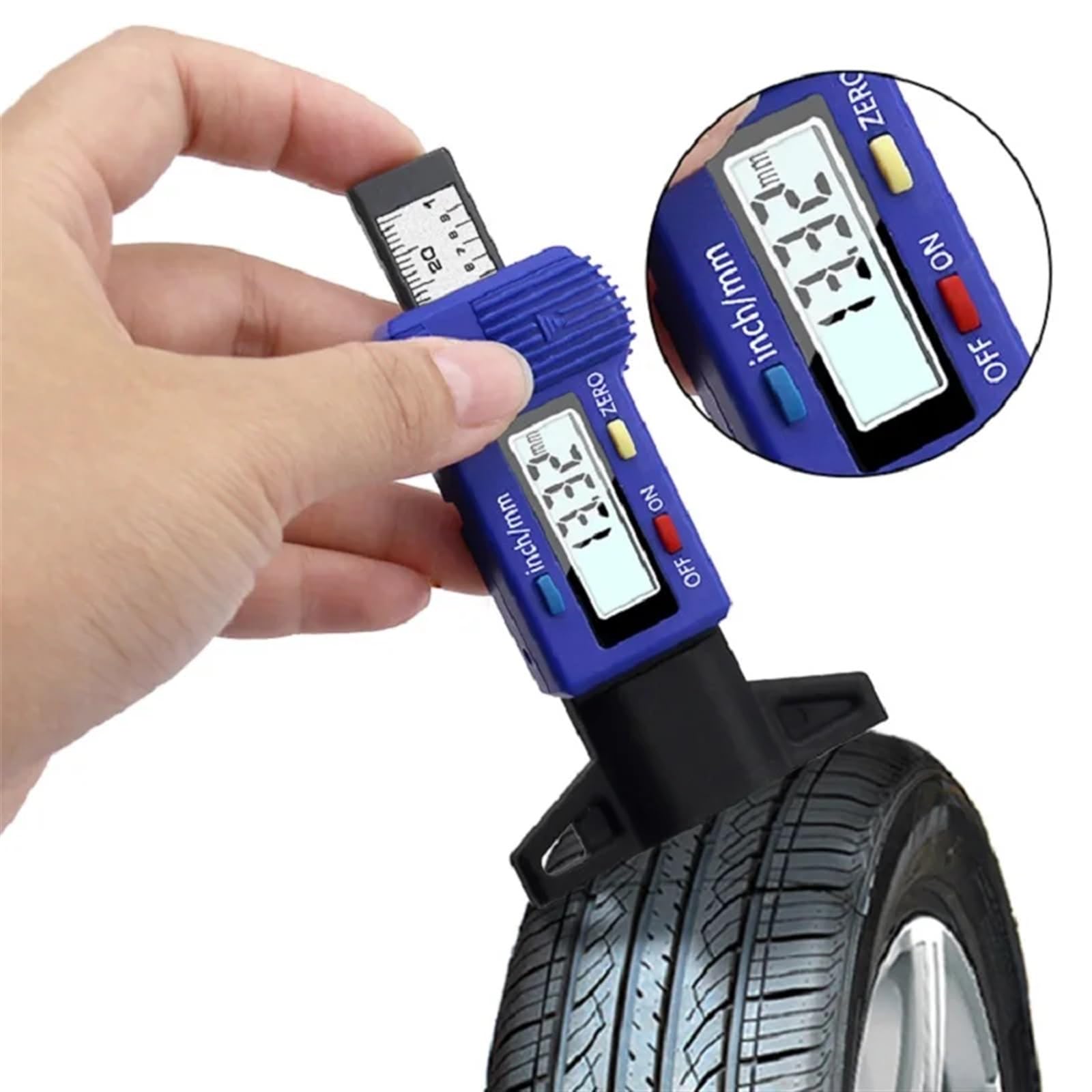 Bügelmessschraube Mikrometer-Profil for Instrumente, Kohlenstoffhöhe, for Messgerät, Werkzeug, Schnitzer, automatische Messtiefe, 0–25 mm, 0,01 mm, Digitale Spitzen(Blue)