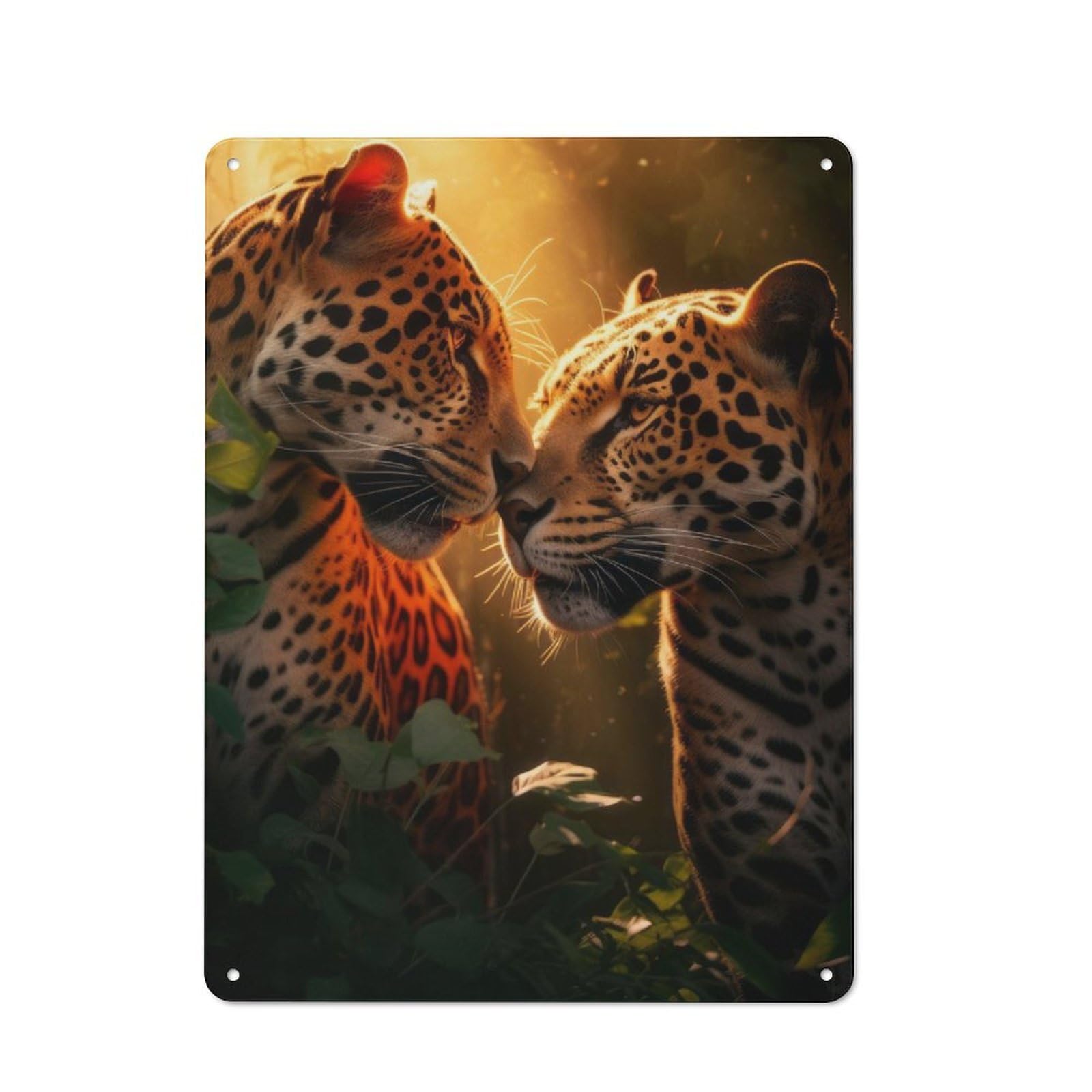 Junmoney Jaguars Romantic Love Kiss Metal Wall Art Sign 40X30cm, Retro Vintage Wall Decor For Kitchen, Hallway, Bar Or Small Cafe