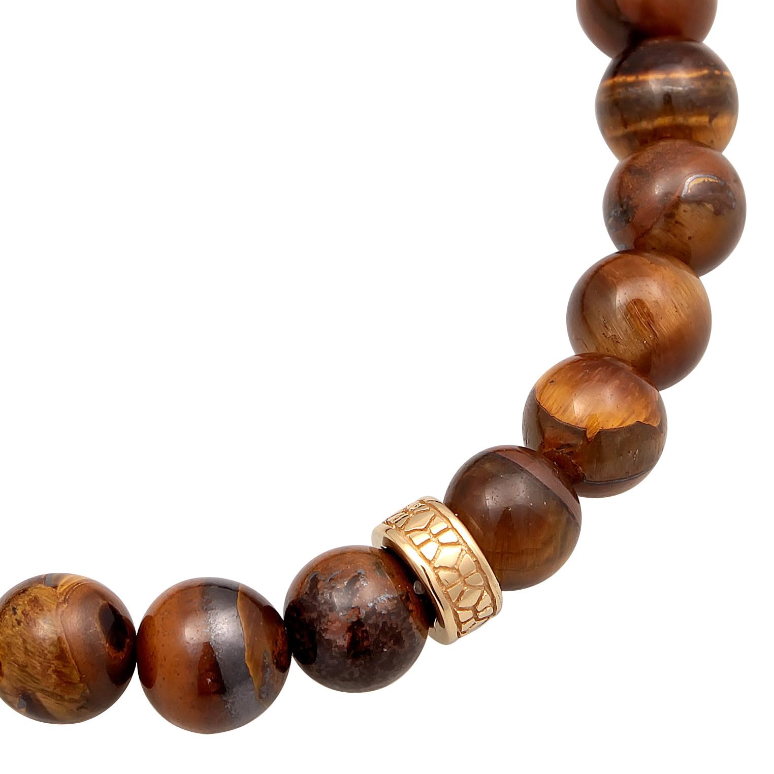 Kuzzoi Buddha Herren Edelstein Armband elastisch aus Perlen (8 mm) | Naturstein mit Beads 925 Silber oxidiert Länge 19 21 cm