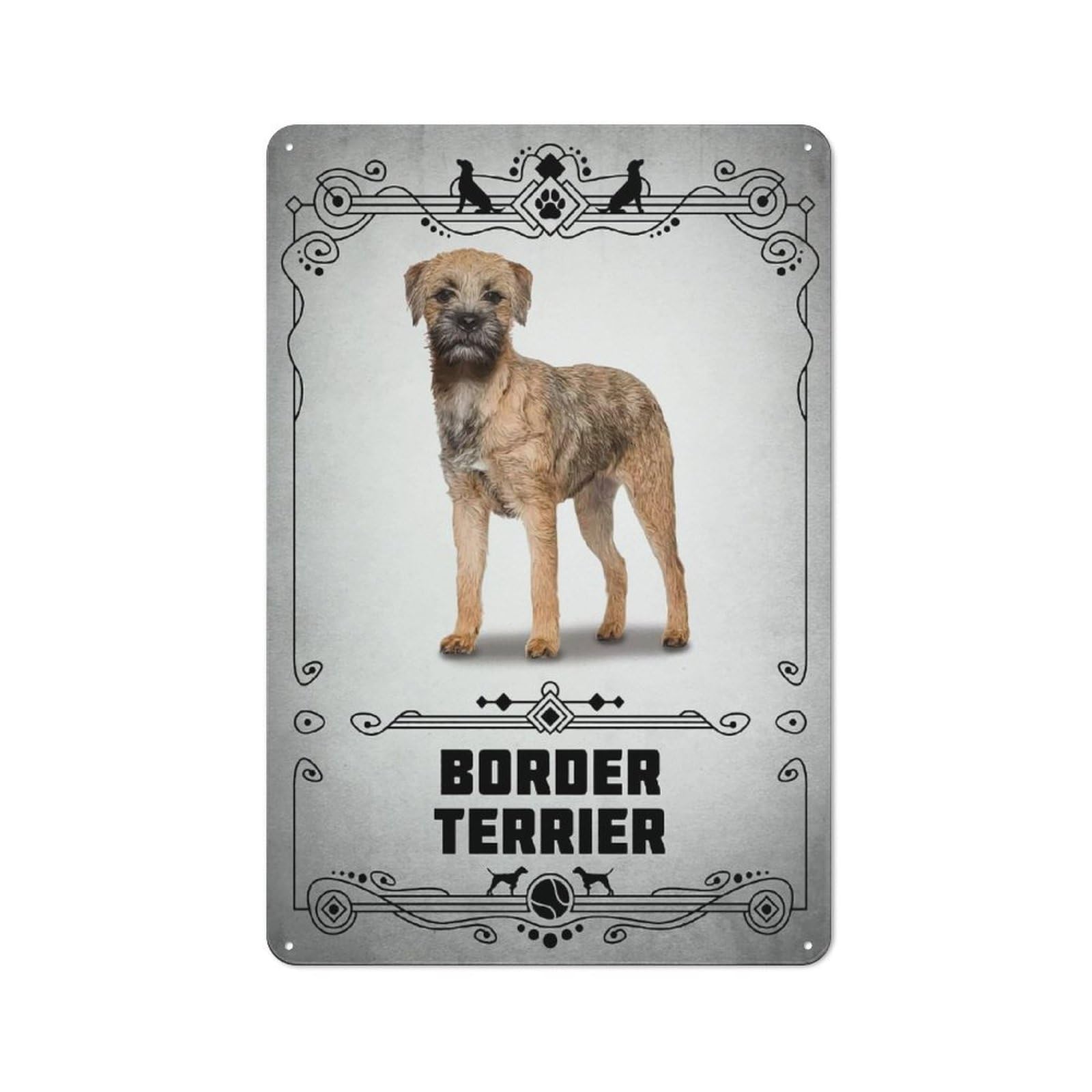 Junmoney Style-7 Border Terrier Printed Metal Sign 30X20cm For Bar Or Restaurant, New Home Wall Decor For Hospitality Decor Collectors