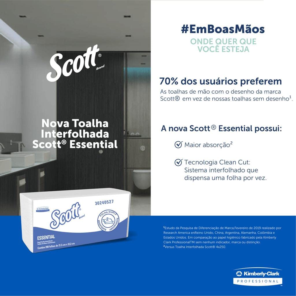 Papel Toalha Scott® Essential Interfolhado Folha Dupla - Caixa com