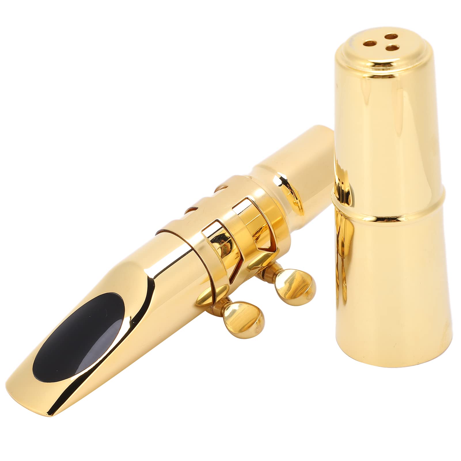 Jeanoko Baritonsaxophon-Mundstück, Saxophon-Teile, Messing, Metall, Gold, 5C, 6C, Mundstückkappen-Pads für Anfänger (6C)