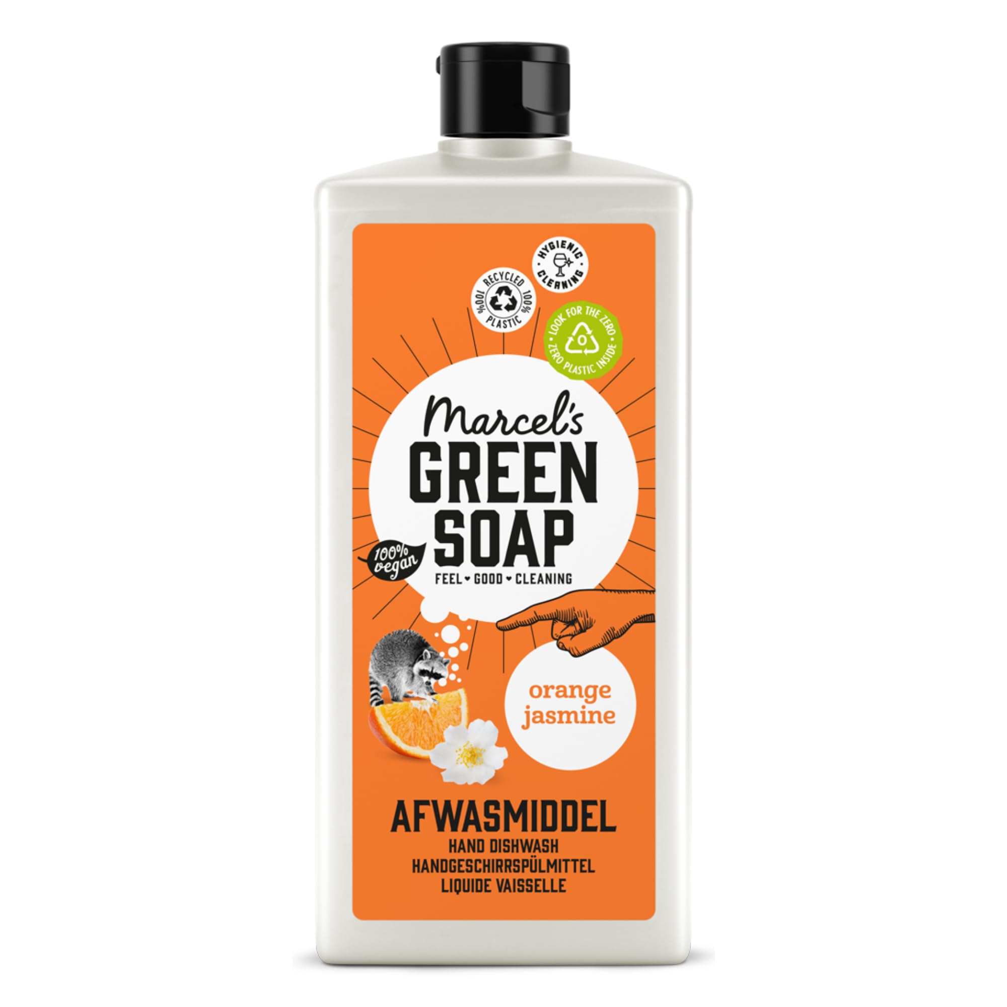 Marcel's Green SoapWashing Up Liquid Orange & Jasmine - Dishwashing Liquid - Vegan - Recycled Plastic - 97% Biodegradable - 500 MLA.I.S.E. Charter for Sustainable CleaningA.I.S.E. Charter for Sustainable Cleaning