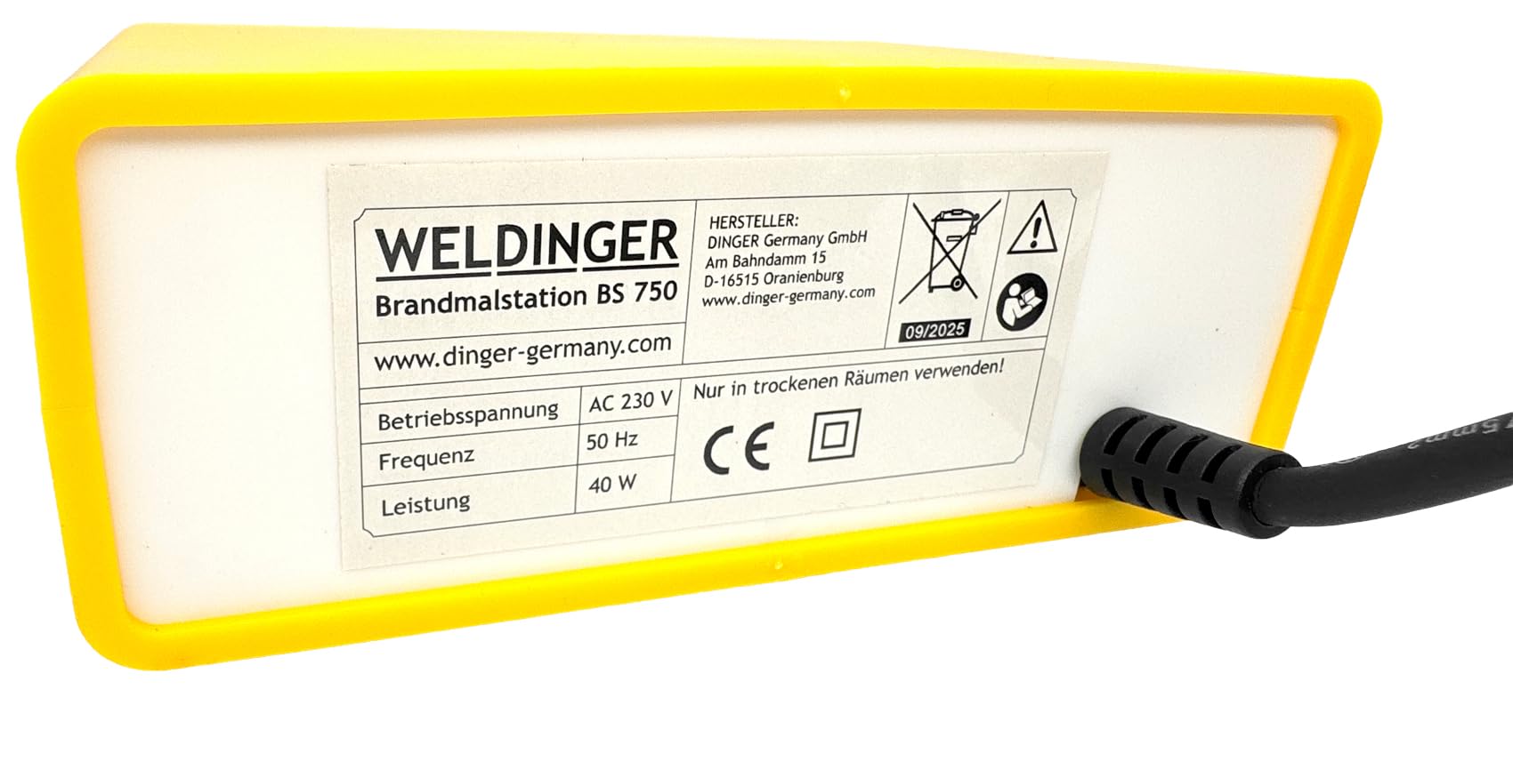 WELDINGER Brandmalstation BS 750 - regelbare Brennerstation - Brandmalgerät (40 W) 5 Jahre Garantie