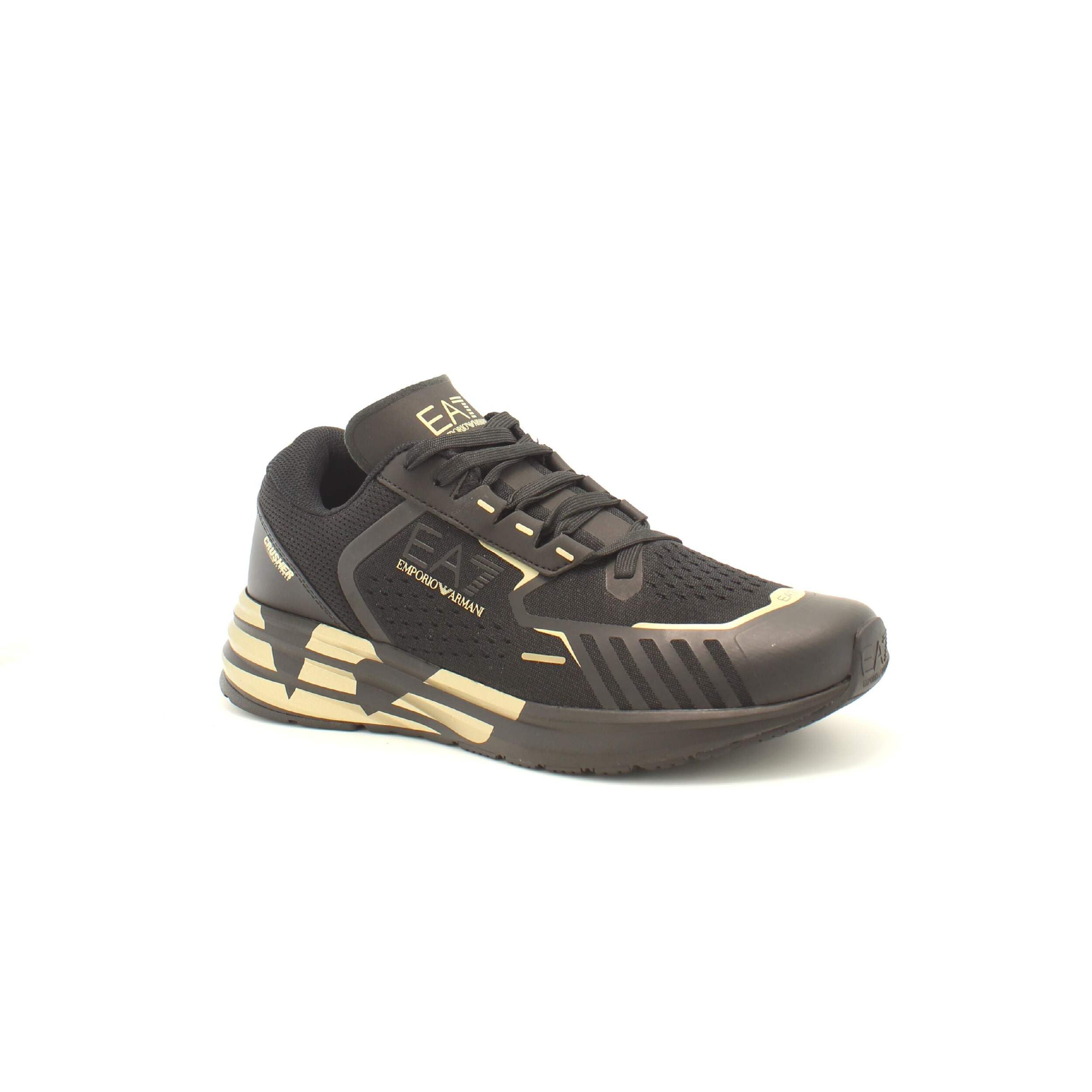 Emporio ArmaniEA7 Men Crusher Distance Sneakers Triple Black - Gold