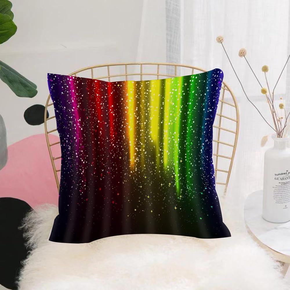 HYOSXW Cushion Cover,Throw Pillow Case Home Decorative for Living Room Bedroom Sofa Chair 16X16 Inch,Dreamy picture of neon gradient light strips,Pillowcase 40X40cm
