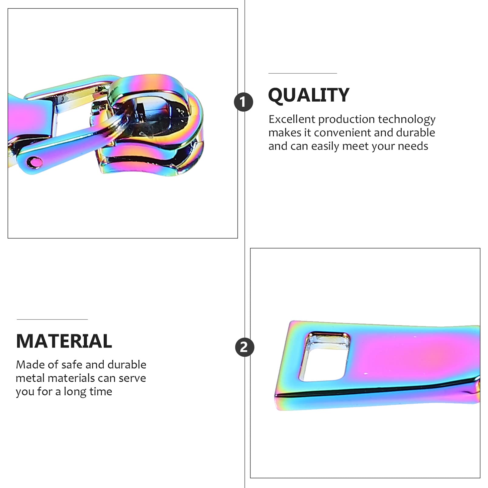 SHINEOFI 20piezas Tiradores Decorativos De Cremallera Metálicos Para Ropa y Mochilas Repuestos Prácticos y Duraderos Para Zippers